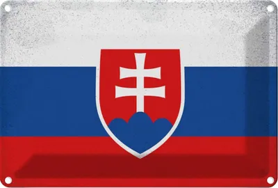 Produktbild von vianmo Blechschild 20x30 cm Slowakei Slovakia Vintage Flagge Fahne Wappen