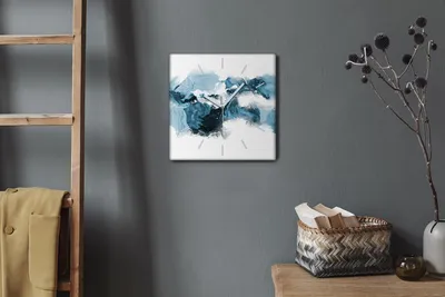Produktbild von Coloray Hodiny Unikátní 30x30 cm  Tiché hodiny Pro obývací pokoj a kuchyň Nástěnné hodiny Plátno Bílé ručičky hodin - Summit v oblacích