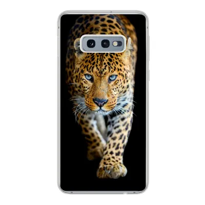 Produktbild von MuchoWow® Handyhülle Schutzhülle Hülle für Samsung Galaxy S10e Leopard - Tiere - Porträt - Wildtiere - Schwarz Silikon Softcase Handy Hülle - Handy