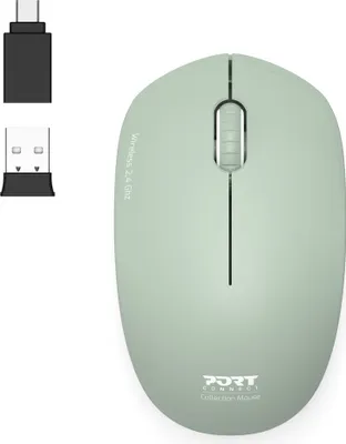 Productafbeelding van Port 900543 Port MOUSE COLLECTION WIRELESS 2.4GHz USB-C/A Anschluss grün