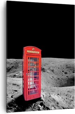 Produktbild von Bild auf Leinwand - Leinwandbild - Einteilig - Telefon london Mond Astronaut - 70x100cm - Wand Bild - Wandbilder - Leinwanddruck - Wanddekoration - Leinwand bilder - Wandbild - PA70x100-3181
