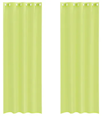 Produktbild von vidaXL Voile Vorhänge mit Ösen 2 Stk. Apfelgrün 140x260 cm