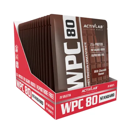 Immagine prodotto di 20 x Activlab WPC 80 Standard bustina da 30 g di proteine del siero di latte concentrate al gusto di cioccolato