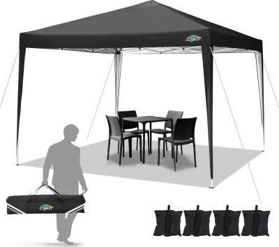 Obrázok produktu pre Pavilón, vodotesný, jednoduchá montáž, čierny, 3x3m