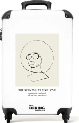 Obrázek produktu pro NoBoringSuitcases.com® Kufr Příruční zavazadlo na kolečkách Kufr na kolečkách Malý cestovní kufr na 4 kolečkách - Portrét - Citát - Pastel - Design - Kabina Velikost < 55x40x23 cm a 55x40x20 cm - Foto kufr - Kabinový kufr - Palubní zavazadloPříruční zavazadlo Kufr 55x35x20 cm, 36L,