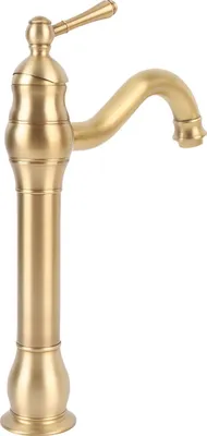 Productafbeelding van Kraan voor wastafel met één hendel en één gat, draaibaar, voor de badkamer, met warm en koud water, inclusief 2 slangen, koper