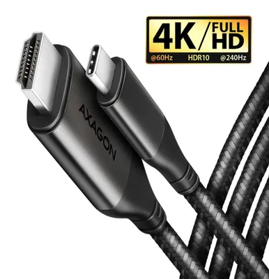 Produktbild von Axagon RVC-HI2MC USB-C -> HDMI 2.0a Kabel 1.8m, 4K/60Hz HDR10, 1,8 m, USB Typ-C, HDMI, Stecker, Stecker, Gerade