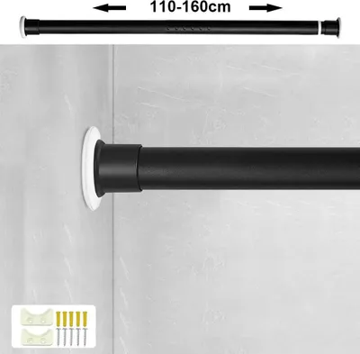 Image de Tringle télescopique pour rideau de douche - Tringle à tension - Réglable de 110 à 160 cm - Sans perçage - Acier au carbone - Violet