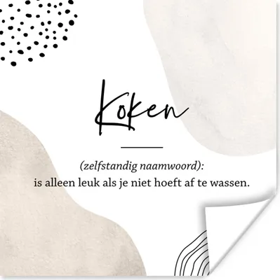 Produktbild von MuchoWow® Poster kochen - kochen definition - Sprichwörter - Wörterbuch - Zitate 100x100 cm - Babyzimmer