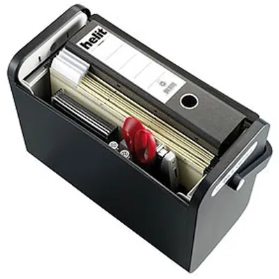 Immagine prodotto di cartella sospesa helit senza cartelle nera con coperchio per 25 cartelle sospese o 2 cartelle A4 (H6110195)