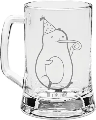 Produktbild von Mr. & Mrs. Panda Krug Avocado Feier - Transparent - Geschenk, Party, Bierkrug Mit Gravur, Geburtstag, Humpen, Glas, Gute Laune, Glaskrug, Seidel, Tröte