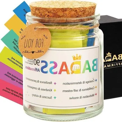 Zdjęcie produktu dla Gedichtglas mit farbigen Bibelzitaten - Inspirationsglas für Motivation und Ansporn