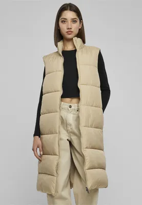 Obrázek produktu pro Dámská vesta Urban Classics Ladies Long Puffer Vest wetsand - M