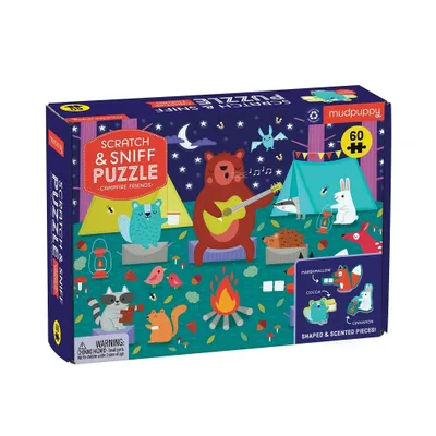 Zdjęcie produktu dla Puzzle Zvířecí kamarádi u táboráku s vůní 60 dílků