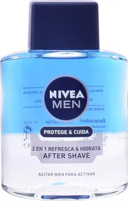 Zdjęcie produktu dla NIVEA Men Protect & Care 2 in 1, Balsam po goleniu, Skóra uniwersalna, 100 ml, Nawilżający, Orzeźwiający, Regeneracja, Kojąca, Mięta, Alcohol Denat., Cyclomethicone, Isohexadecane, Aqua, Glycerin, Parfum, Panthenol, Aloe Barbadensis...