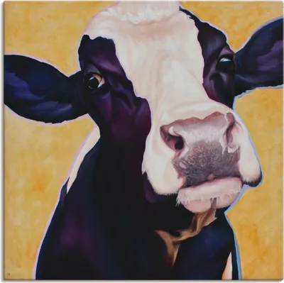 Produktbild von ARTland Leinwandbild Kuh Gertie Größe: 40x40 cm