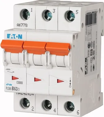 Produktbild von PLSM-B63/3-MW Leitungsschutzschalter 10kA B63A 3P 242454 EATON