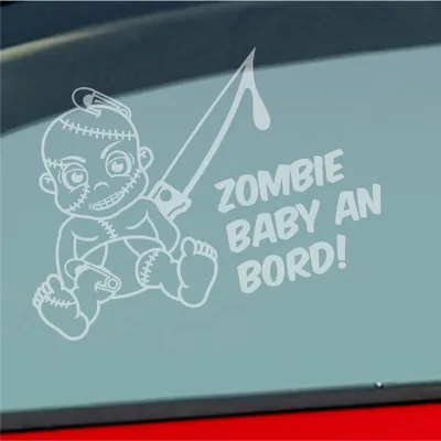 Produktbild von Auto Aufkleber Zombie Baby an Bord on Tour witzig 30x20 cm Milchglas Sticker Heckscheibenaufkleber