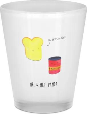 Produktbild von Mr. & Mrs. Panda Gläschen Toast Marmelade - Transparent - Geschenk, Toastbrot, Brot, Likör Glas, Pinnchen, Dreamteam, Schnapsglas, Stamper, Stamperl, Shotglas, Tiermotive