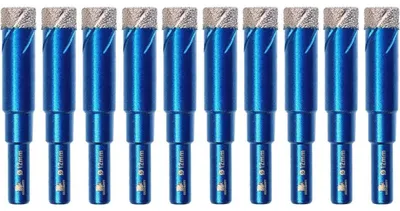 Obrázok produktu pre Diamantové vrtáky do sucha, 12 mm, 10 kusov, vhodné na dlaždice, keramiku, žulu, mramor