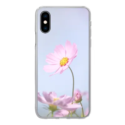 Produktbild von MuchoWow® Handyhülle Schutzhülle Hülle für iPhone X Blumen - Rosa - Draußen - Natur Silikon Softcase Handy Hülle - Handyhülle