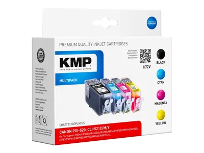 Produktbild von KMP C72V Vorteilspack BK/C/M/Y komp. mit PGI-520 / CLI-521