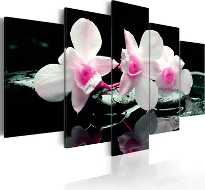 Produktbild von Leinwandbilder 200x100 cm b-B-0009-b-o Vlies Leinwandbild 5 tlg Kunstdruck modern Wandbilder XXL Wanddekoration Design Wand Bild BLUMEN