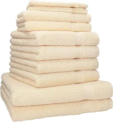 Produktbild von DigiRigi® 10‑teiliges Handtuch-Set – 100% Baumwolle, 470 g/m²; 2×70×140 cm Duschtücher, 4×50×100 cm Handtücher, 2×30×50 cm Gästetücher, 2×16×21 cm Waschlappen