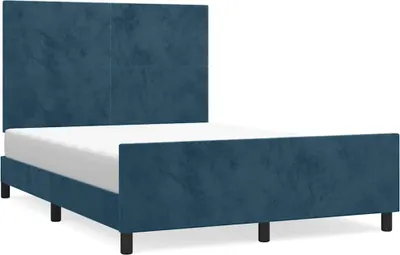 Obrázok produktu pre vidaXL Rám postele bez matraca tmavomodrý 140x190 cm zamat