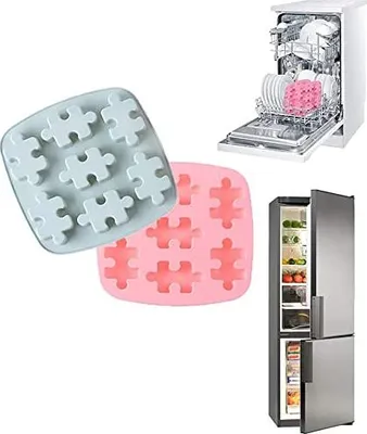 Produktbild von Puzzlestück Harzform 2 Stück Antihaft-Silikonformen Süßigkeitenformen Silikon Puzzlemuster Silikon Seifenform Gelee Schokoladenkuchen DIY Backwerkzeug