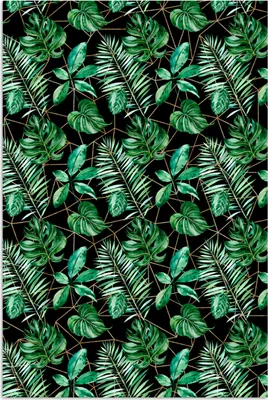 Produktbild von MuchoWow® Poster Vintage - Pflanzen - Muster 60x90 cm - Wanddekoration