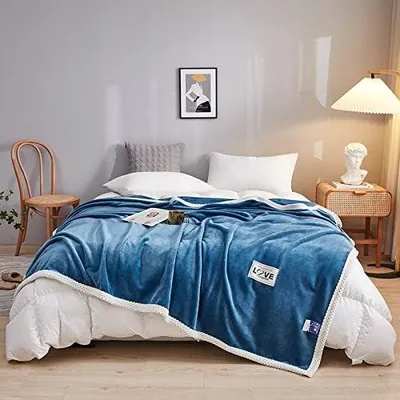 Produktbild von Verdickte Sofadecke und Bettdecke in Marineblau (100x150cm)