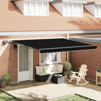 Image de vidaXL Store à enrouleur noir 400 x 300 cm en tissu et aluminium