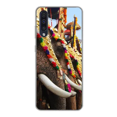 Produktbild von MuchoWow® Handyhülle Schutzhülle Hülle für Samsung Galaxy A30s Elefant - Parade - Tiere Silikon Softcase Handy Hülle - Karteninhaber
