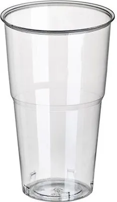 Produktbild von Kaltgetränkebecher, PLA "pure" 0,5 l Ø 9,5 cm · 16,2 cm glasklar mit Schaumrand