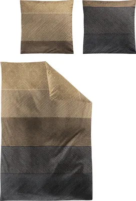 Produktbild von Irisette Bettwäsche braun-grau 1x 155x220 cm + 1x 80x80 cm