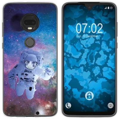 Produktbild von PhoneNatic Case kompatibel mit Motorola Moto G7 Silikon-Hülle Space Catronaut M5