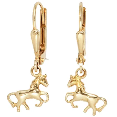 Produktbild von Orringe Ohrhänger Boutons Pferd Pferde 333 Gold Gelbgold Ohrschmuck