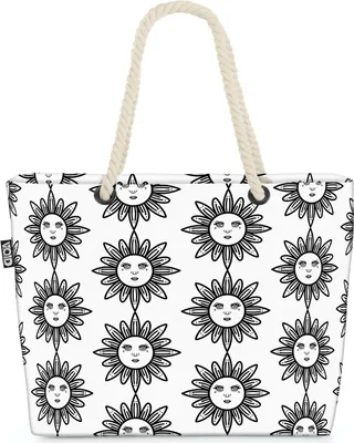 Produktbild von VOID Sonne Mandala Indien Yoga Tattoo Strandtasche Shopper 58x38x16cm 23L XXL Einkaufstasche Tasche Reisetasche Beach Bag
