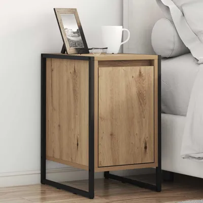Immagine prodotto di Maison Exclusive - Comodini, set di 2 pezzi, artigianato, legno di quercia, 39,5 x 30 x 50 cm