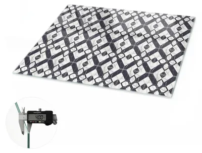 Produktbild von Glas Tischplatte 100x60 cm – Tischauflage aus gehärtetem Glas – Glasplatte für Esstisch – Küchentischplatte aus Glas – Tischschutz Glas modern – Dekorative Glasplatte – Pflegeleichte Glastischplatte – Sicherheitsglas Tischplatte – Geometrische Muster, KI-generiertes Bild