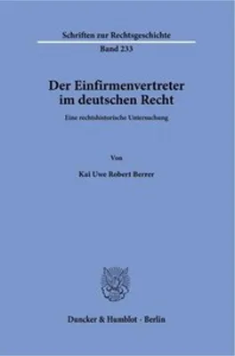 Produktbild von Der Einfirmenvertreter im deutschen Recht