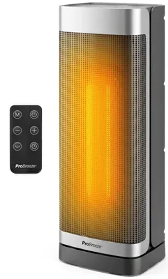 Image de Torenkachel électrique - 2000 W - Noir - Appareil de chauffage oscillant pour intérieur