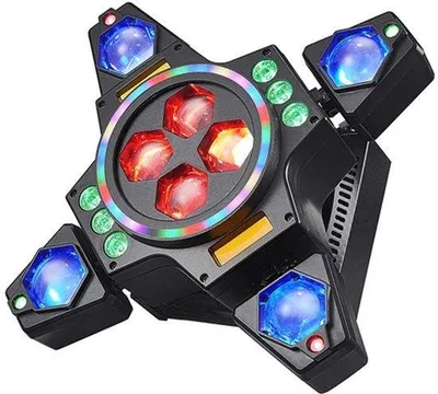 Zdjęcie produktu dla Reflektor ruchome 100W RGB z laserem, wyposażony w przysłonę i sterowanie DMX512, idealny dla DJ-ów i dyskotek