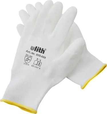 Produktbild von Robuste Montagehandschuhe Größe 11 Weiß - Optimaler Schutz & sicherer Grip im Handwerk