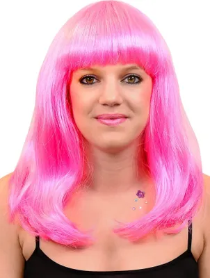 Produktbild von Langhaarfrisur pink - Kostüm Perücke für Fasching