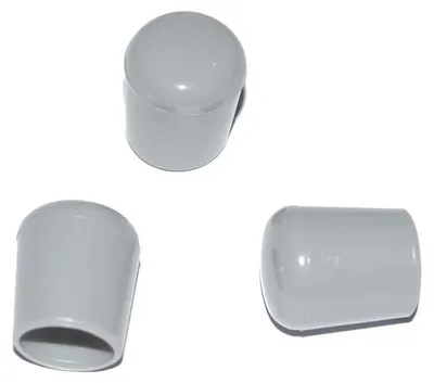 Produktbild von 25 x Kappe für Rundrohr D=16 mm L=20 mm grau PVC