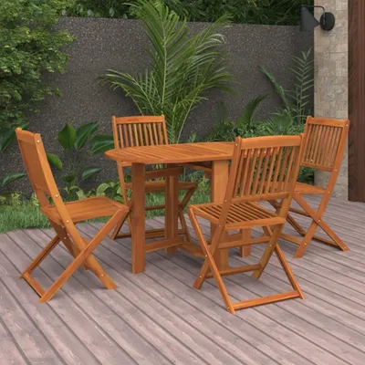Immagine prodotto di Maison Exclusive - Set da pranzo da giardino in legno massello di acacia, 5 pezzi