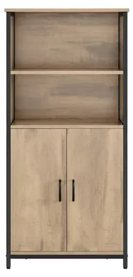 Produktbild von Bücherregal mit 2 Fächern und verstellbaren Einlegeböden | Braun | 60x35x124,5 cm