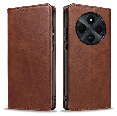Produktbild von Handyhülle für Xiaomi Redmi 14C Kunstleder Flip Cover Hülle Klapphülle Case Kartenfach Farbe: Dunkelbraun